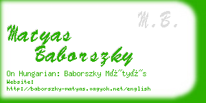 matyas baborszky business card